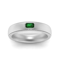 Comfort Fit Mens Milgrain Outline Ring