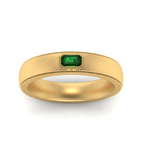 Comfort Fit Mens Milgrain Outline Ring