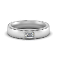 Comfort Fit Mens Milgrain Outline Ring
