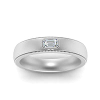 Comfort Fit Mens Milgrain Outline Ring