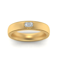 Comfort Fit Mens Milgrain Outline Ring