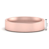 Comfort Fit Flat 4 mm Mens Wedding Band