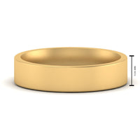 Comfort Fit Flat 4 mm Mens Wedding Band
