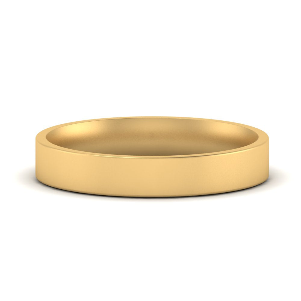 Comfort Fit Flat 4 mm Mens Wedding Band