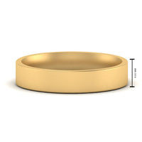 Comfort Fit Flat 4 mm Mens Wedding Band