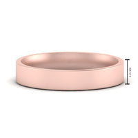 Comfort Fit Flat 4 mm Mens Wedding Band