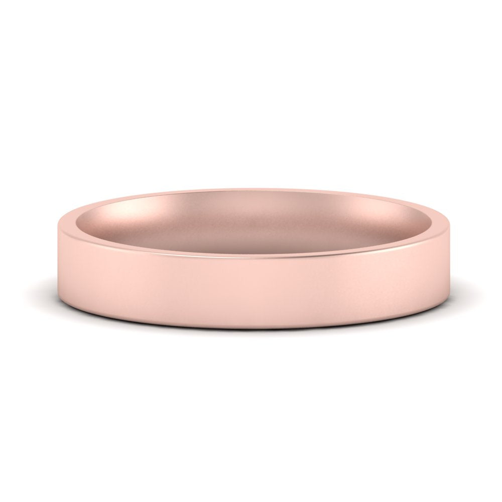Comfort Fit Flat 4 mm Mens Wedding Band