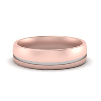 Comfort Fit 2 Tone Mens Wedding Band