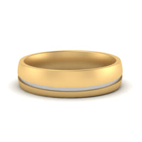 Comfort Fit 2 Tone Mens Wedding Band