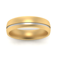 Comfort Fit 2 Tone Mens Wedding Band