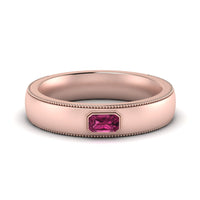 Comfort Fit Mens Milgrain Outline Ring
