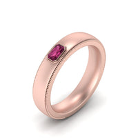 Comfort Fit Mens Milgrain Outline Ring