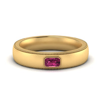 Comfort Fit Mens Milgrain Outline Ring