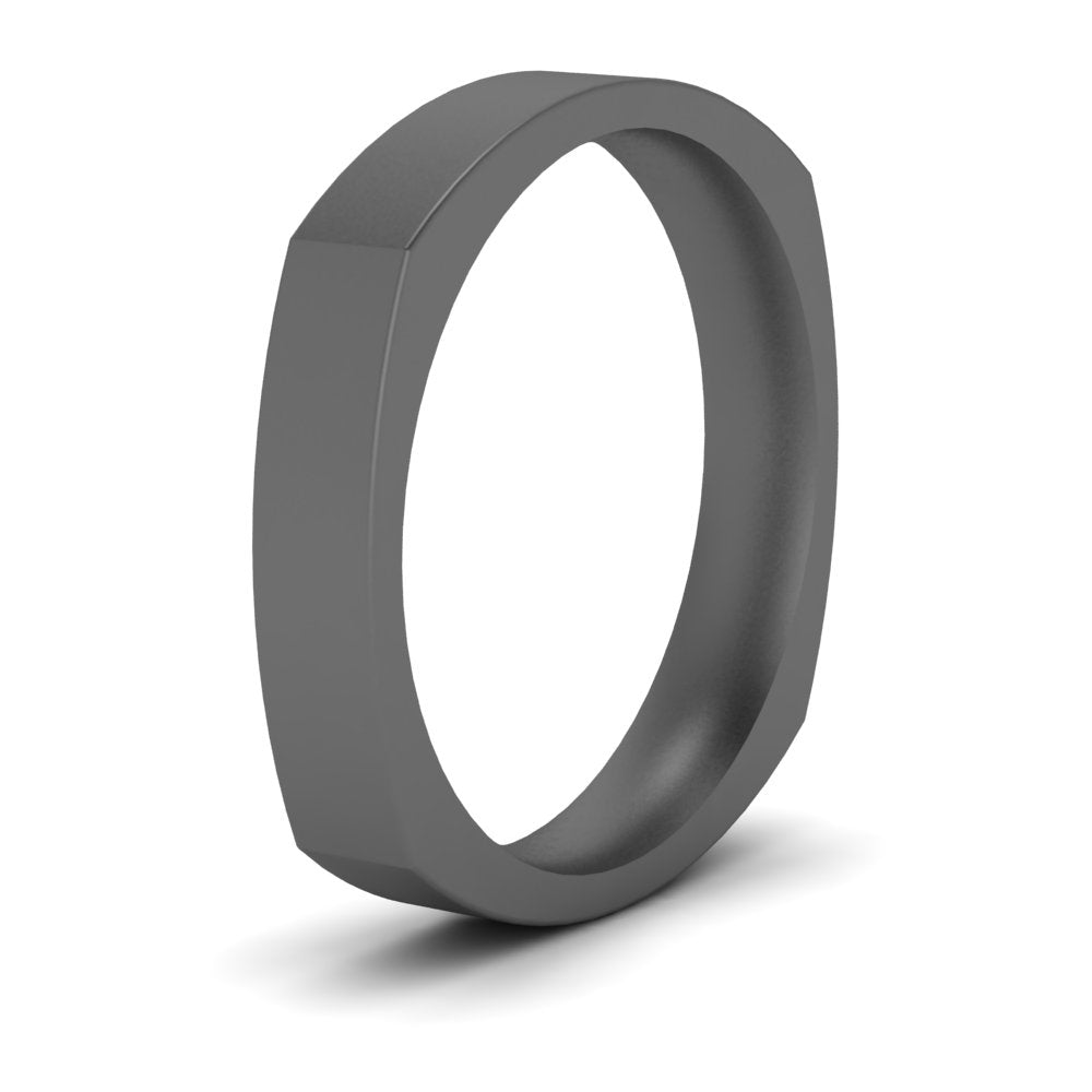 Square Comfort Fit Mens Wedding Band