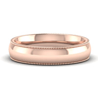 4 mm Comfort Fit Wedding Band Milgrain Edge
