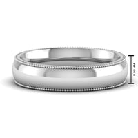 4 mm Comfort Fit Wedding Band Milgrain Edge