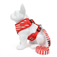 EcoBark Custom-Fit Harness & Leash Combo - Red Stripe - BIG FRENCHIES