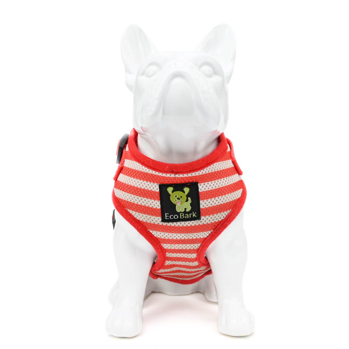 EcoBark Custom-Fit Harness & Leash Combo - Red Stripe - BIG FRENCHIES