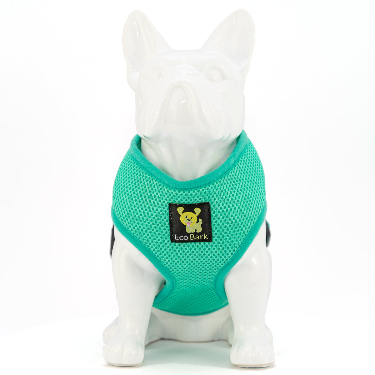 EcoBark Mint Turquoise Dog Harness - Over-the-Head Soft Mesh Vest Halter for Small to Medium Dogs - BIG FRENCHIES