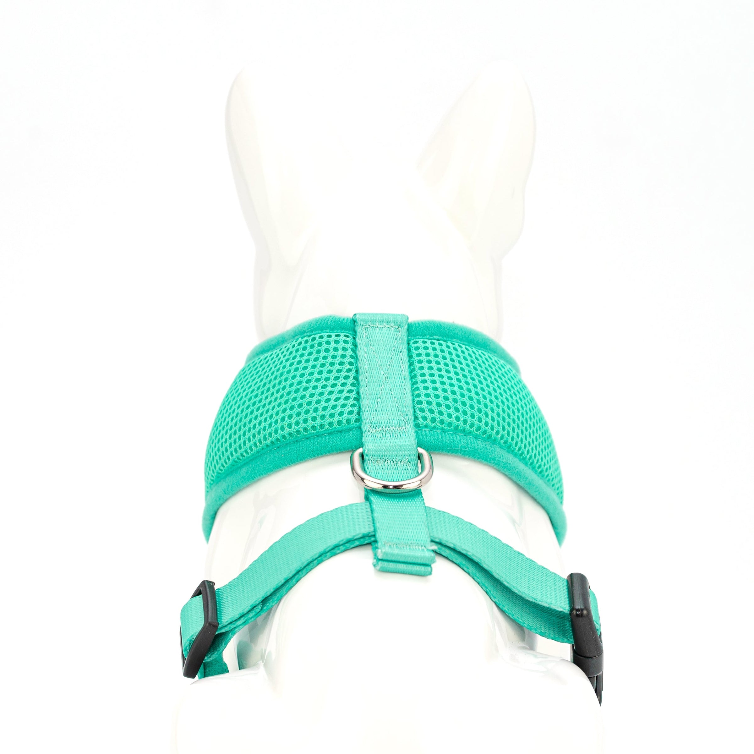 EcoBark Mint Turquoise Dog Harness - Over-the-Head Soft Mesh Vest Halter for Small to Medium Dogs - BIG FRENCHIES
