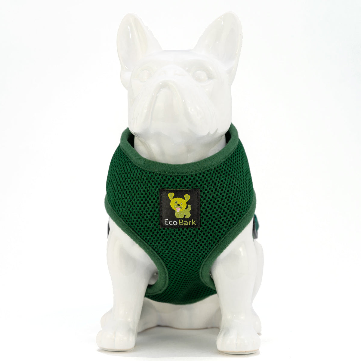 EcoBark Forest Green Dog Harness - Over-the-Head Vest Halter Soft Mesh for Small to Medium Dogs - BIG FRENCHIES
