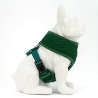 EcoBark Forest Green Dog Harness - Over-the-Head Vest Halter Soft Mesh for Small to Medium Dogs - BIG FRENCHIES
