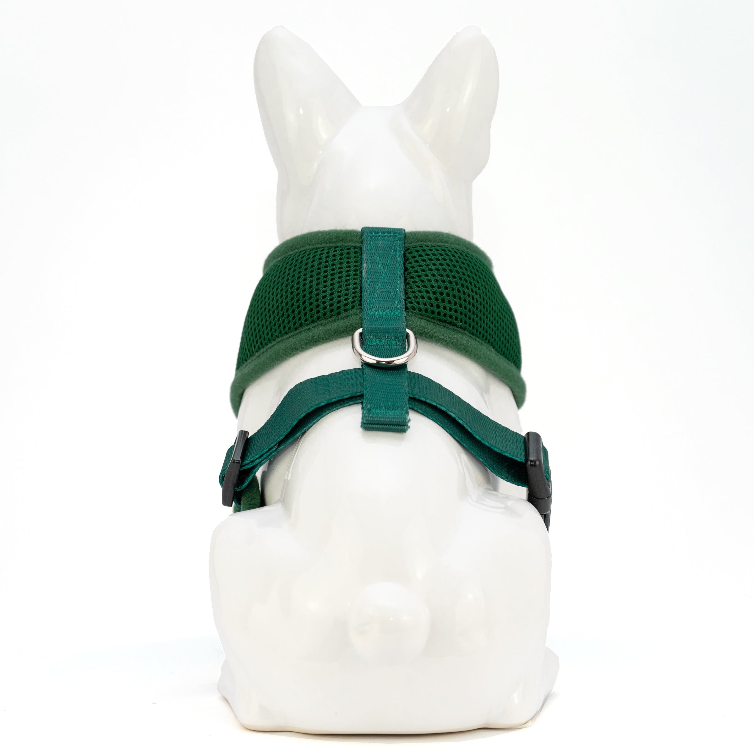 EcoBark Forest Green Dog Harness - Over-the-Head Vest Halter Soft Mesh for Small to Medium Dogs - BIG FRENCHIES