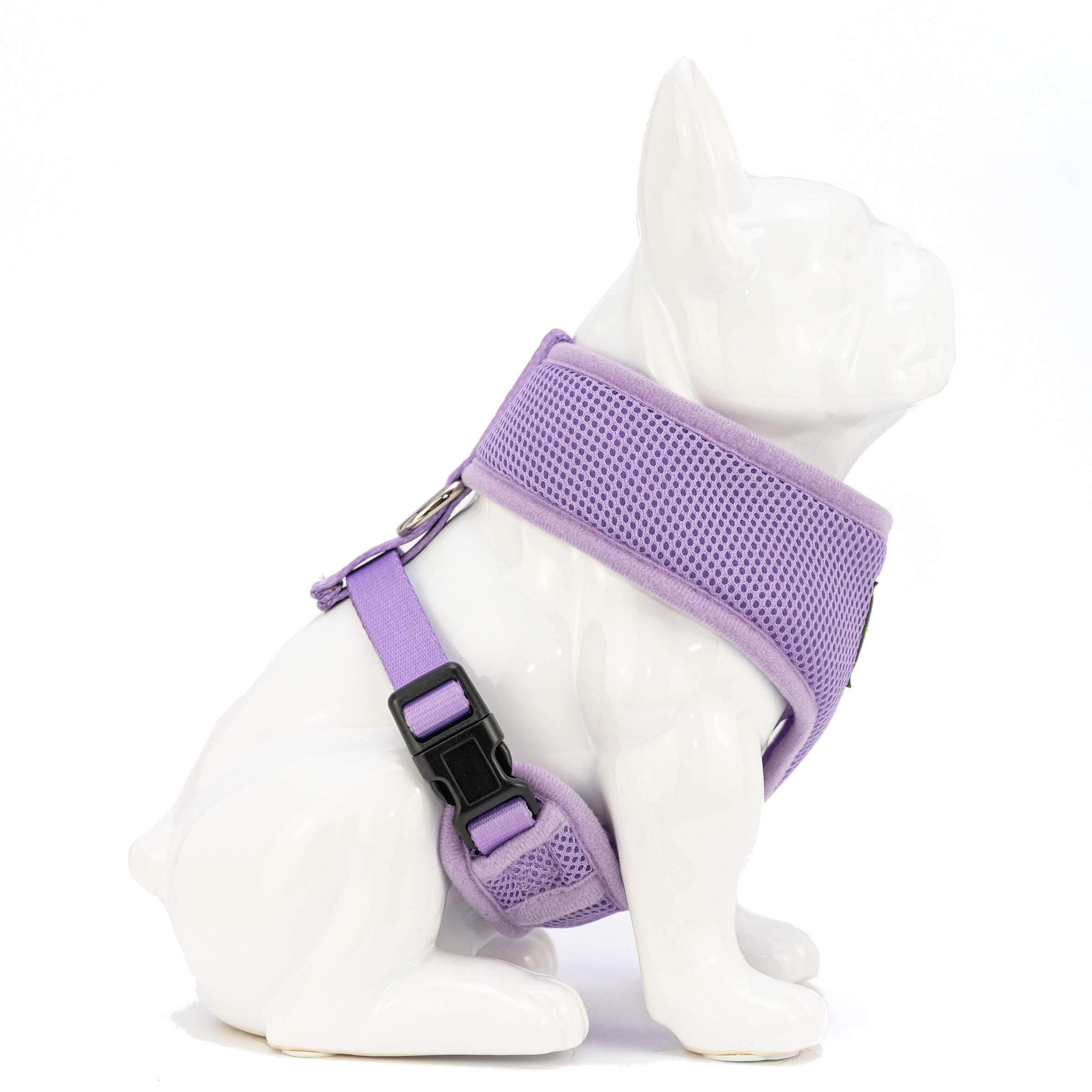 EcoBark Lavender Dog Harness - Over-the-Head Soft Mesh Vest Halter for XS to Medium Breed Dogs - BIG FRENCHIES