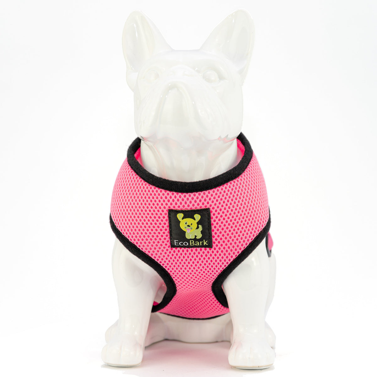 EcoBark Bubblegum Pink Dog Harness - Over-the-Head Dog Vest Halter for Small to Medium Dogs and Puppies - BIG FRENCHIES