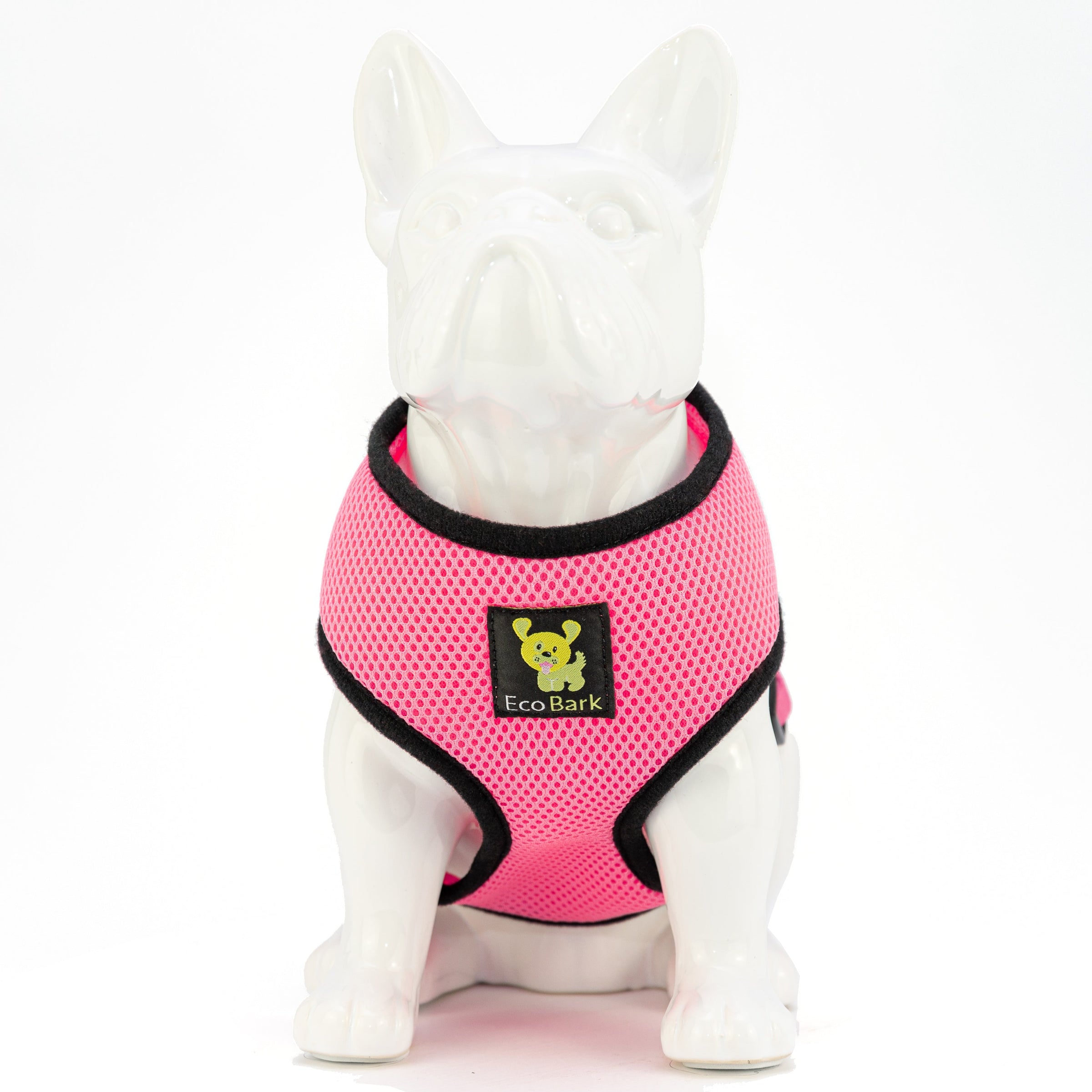 EcoBark Bubblegum Pink Dog Harness - Over-the-Head Dog Vest Halter for Small to Medium Dogs and Puppies - BIG FRENCHIES