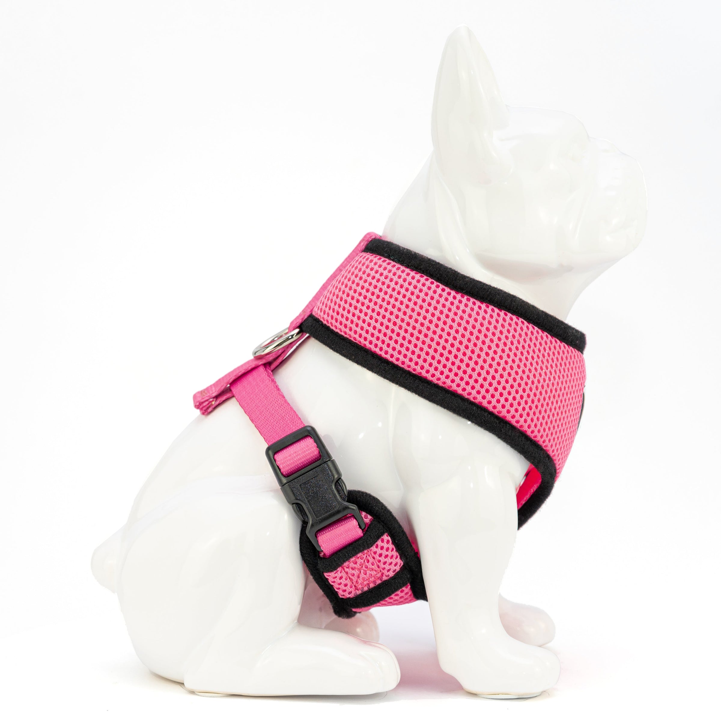 EcoBark Bubblegum Pink Dog Harness - Over-the-Head Dog Vest Halter for Small to Medium Dogs and Puppies - BIG FRENCHIES