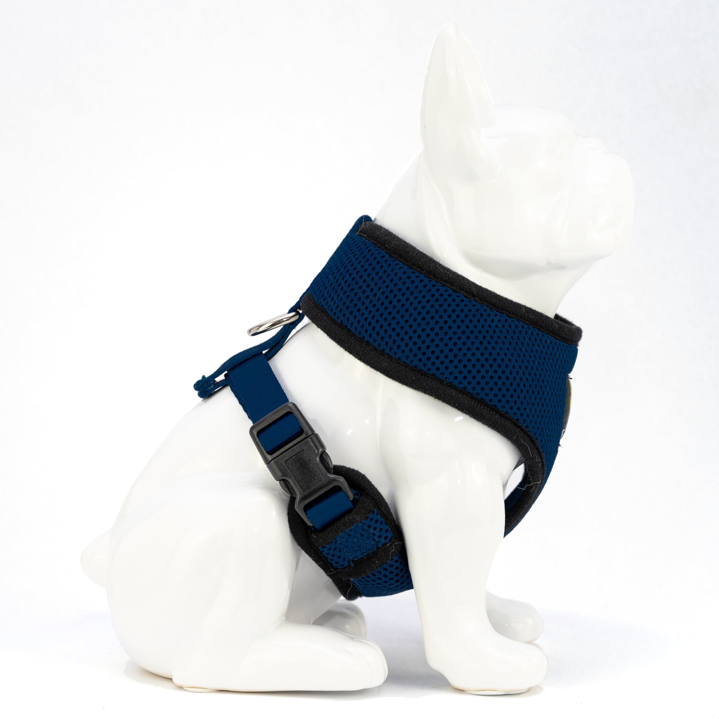 EcoBark Navy Dog Harness - Over-the-Head Soft Mesh Dog Vest Halter for Small to Medium Dogs and Puppies - BIG FRENCHIES