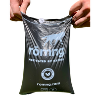 compostable plant-based dog poop bags + bamboo dispenser