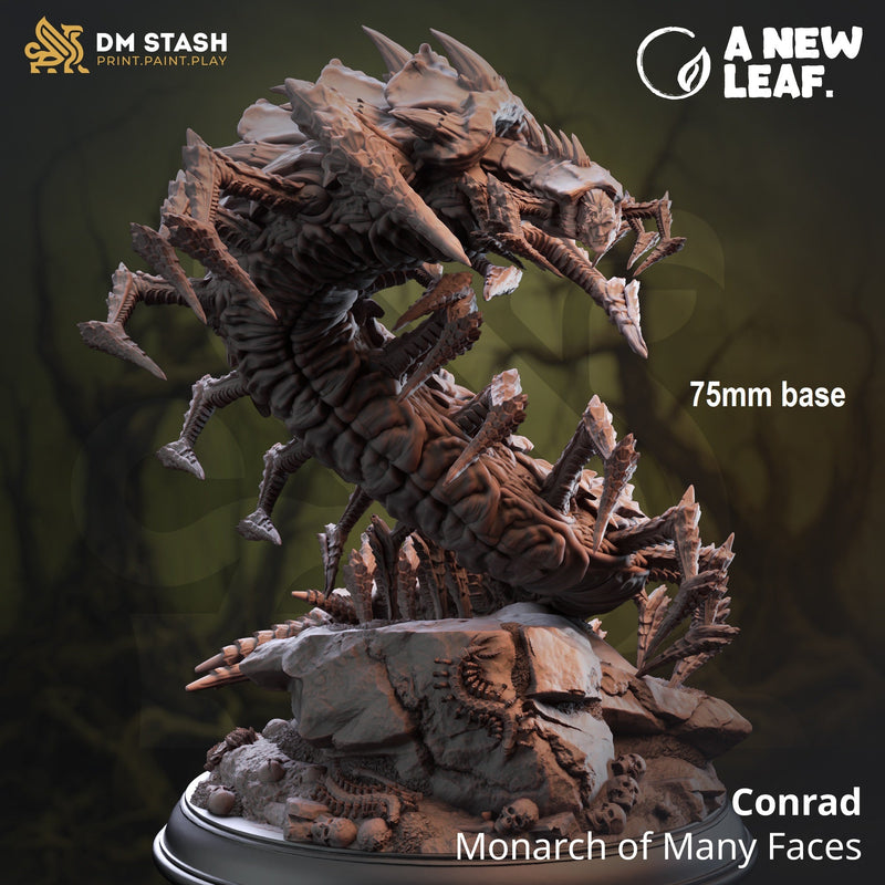 Conrad, Monarch of Many Faces (Big Fey Centipede)-3D Printed Miniatures-BIG FRENCHIES-All Systems Go Games