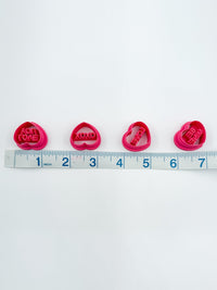 Conversation Heart Clay Cutters – Set of 4
