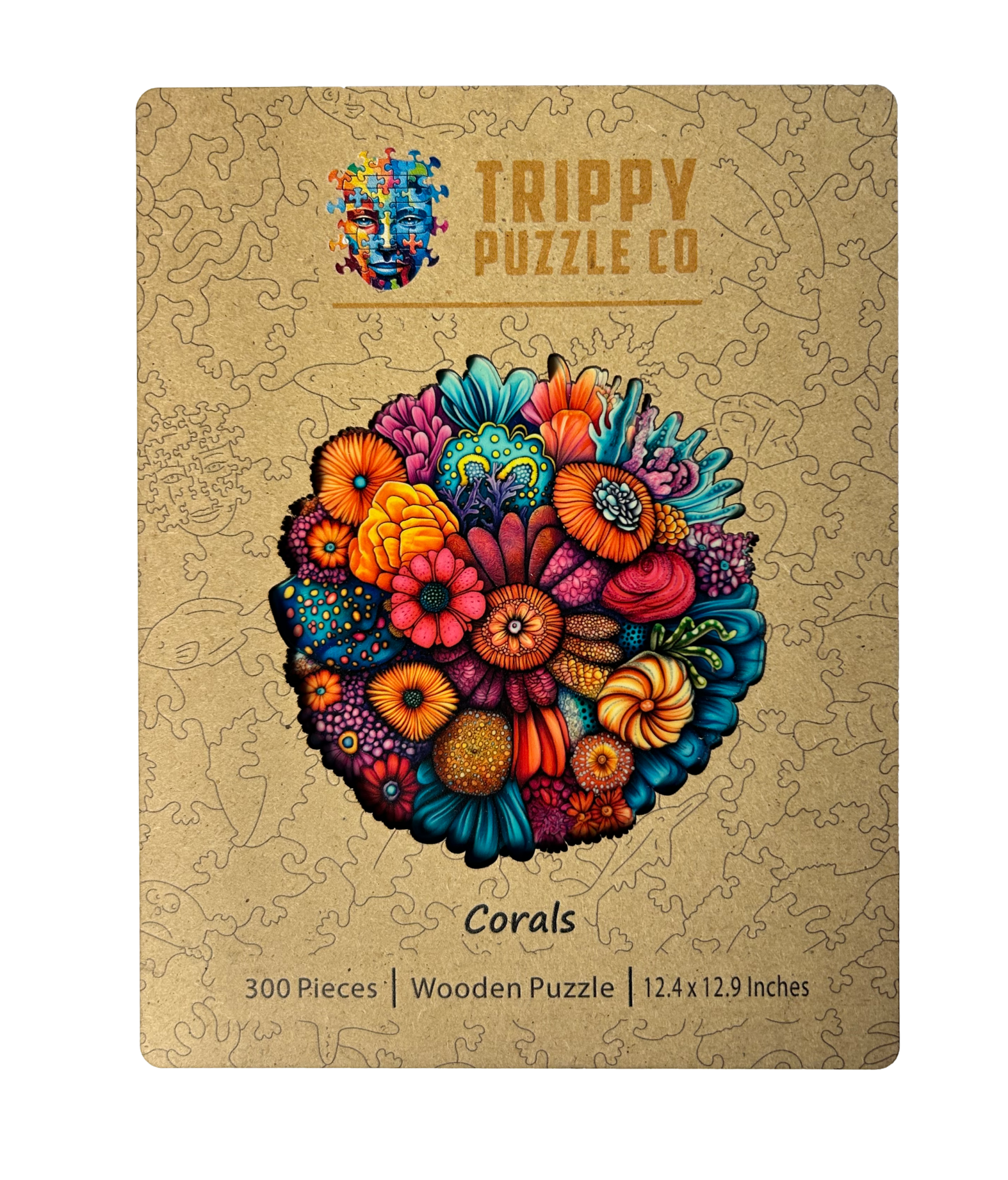 Coral Shaped 300 Piece Wooden Jigsaw Puzzle | Trippy Puzzle Co
