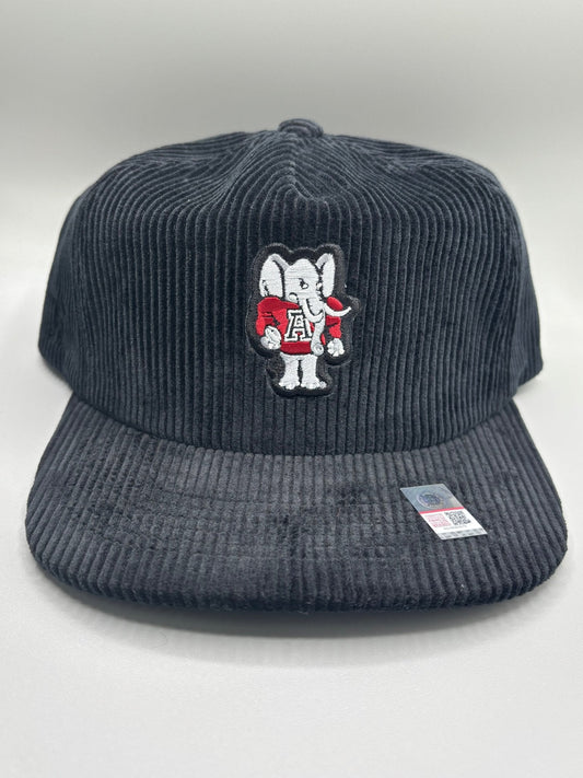 Corduroy Big Al Patch Snapback Hat - Black - BIG FRENCHIES