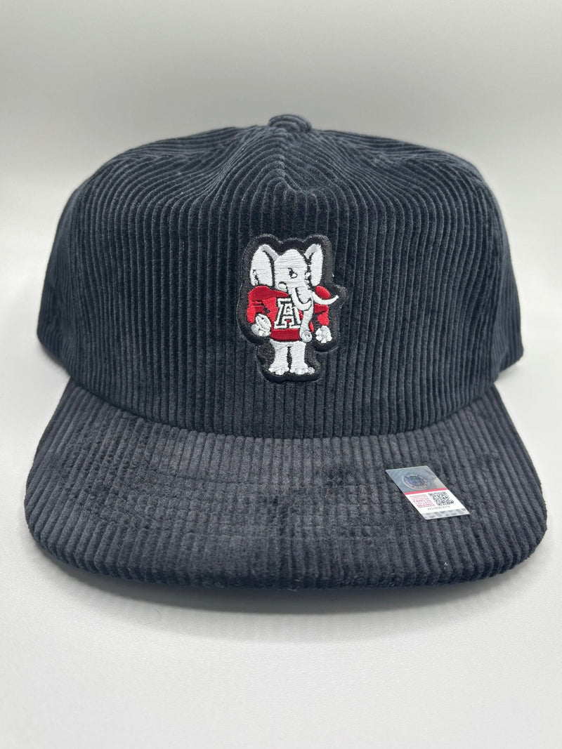 Corduroy Big Al Patch Snapback Hat - Black - BIG FRENCHIES