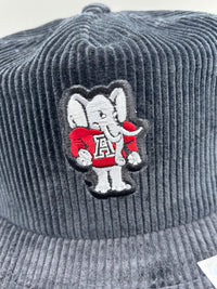 Corduroy Big Al Patch Snapback Hat - Black - BIG FRENCHIES