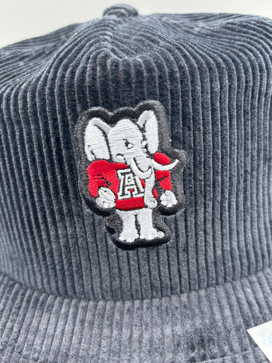 Corduroy Big Al Patch Snapback Hat - Black - BIG FRENCHIES