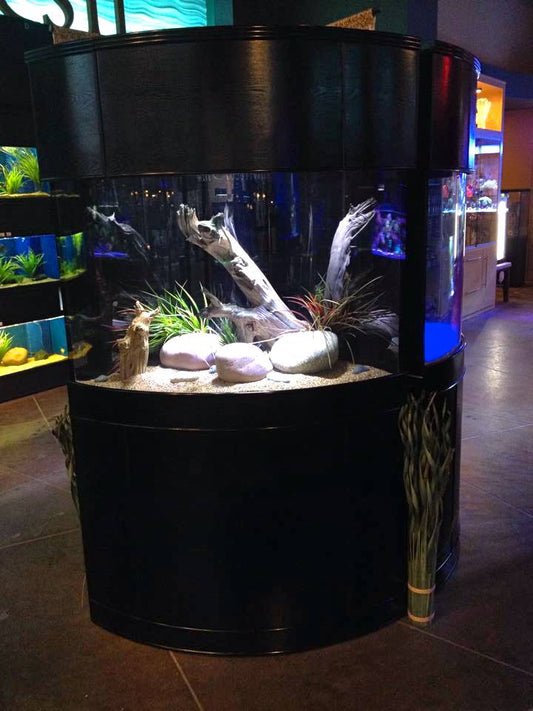 90g Corner 1/4 Cylinder Reef-Ready Aquarium Set in White