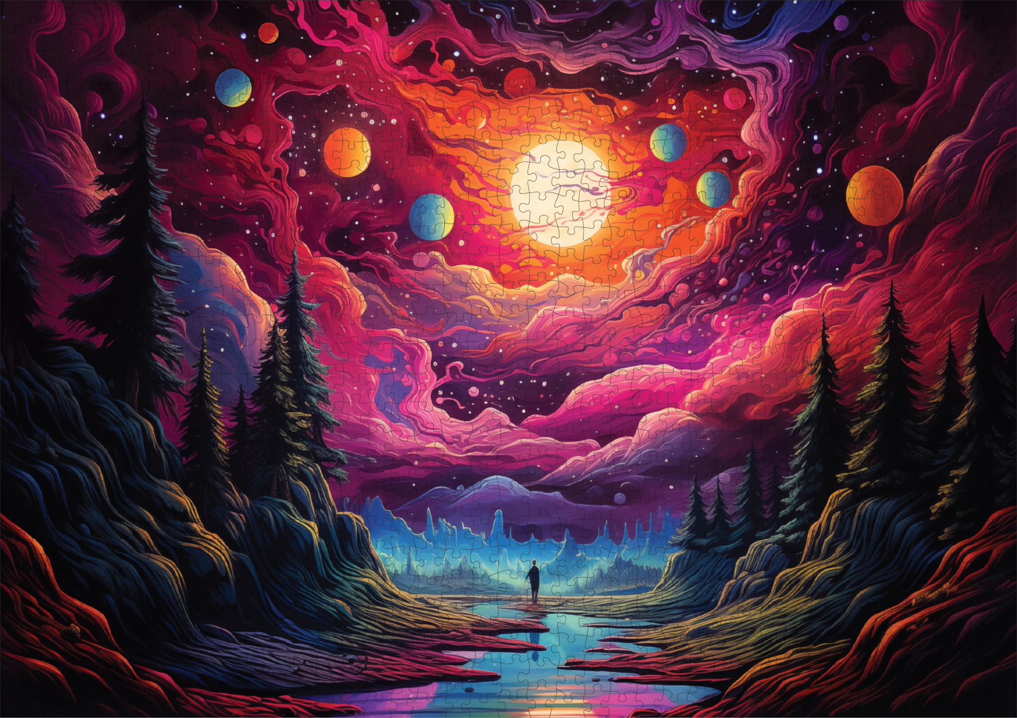 Cosmic Canvas 1000 Piece Jigsaw Puzzle | Trippy Puzzle Co