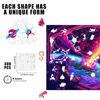Cosmic Collision 300 Piece Wooden Jigsaw Puzzle | Trippy Puzzle Co