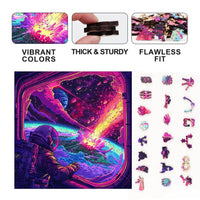 Cosmic Collision 300 Piece Wooden Jigsaw Puzzle | Trippy Puzzle Co