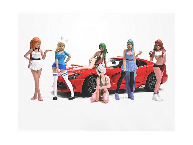 "Cosplay Girls" 6 piece Figure Set for 1/24 Scale Models by American Diorama  free shipping USA