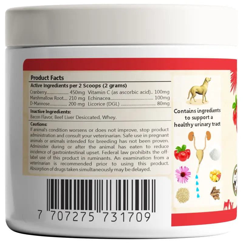 Cranberry for Dogs. Urinary Tract Support. 100 Scoops - BIG FRENCHIES