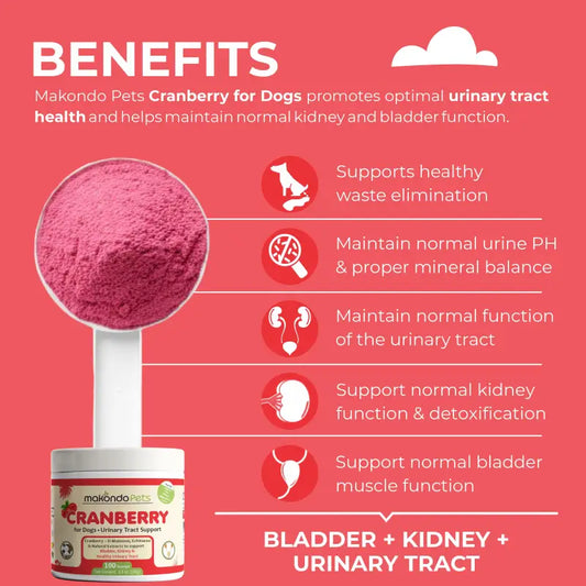 Cranberry for Dogs. Urinary Tract Support. 100 Scoops - BIG FRENCHIES