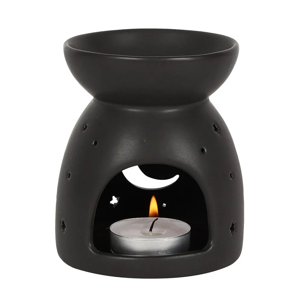 Black Mystical Moon Cut Out Oil Burner and Wax Warmer - BIG FRENCHIES