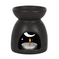 Black Mystical Moon Cut Out Oil Burner and Wax Warmer - BIG FRENCHIES