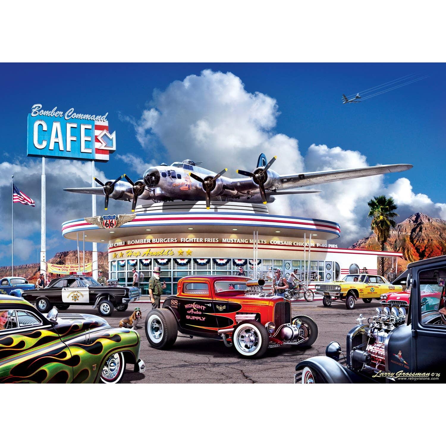Cruisin' Route 66 Bomber Command Cafe 1000 Piece Puzzle | Masterpieces - BIG FRENCHIES